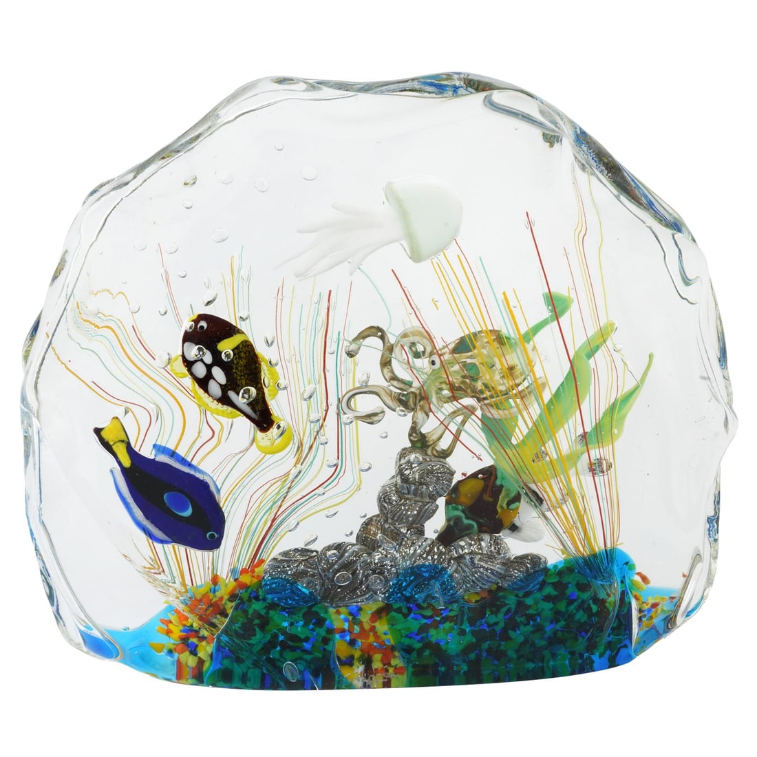 Large Murano Glass Aquarium With Fish And Sea Life (1 of 6)