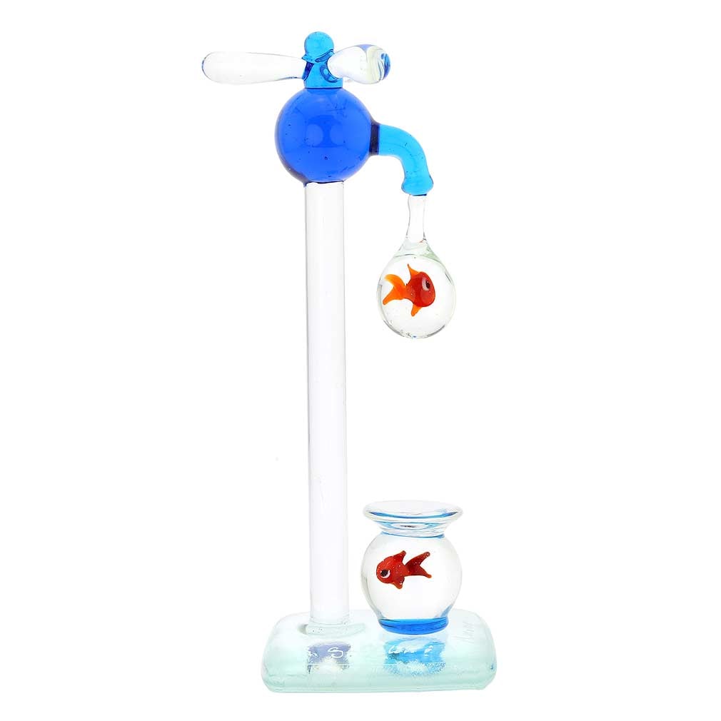 Murano Glass Faucet and Aquarium With Fish: Murano Glass masters have been fond of the aquatic themes since the ancient times, thanks to the special connection of Venice with water. Being serious masters of their craft, the artisans also love a