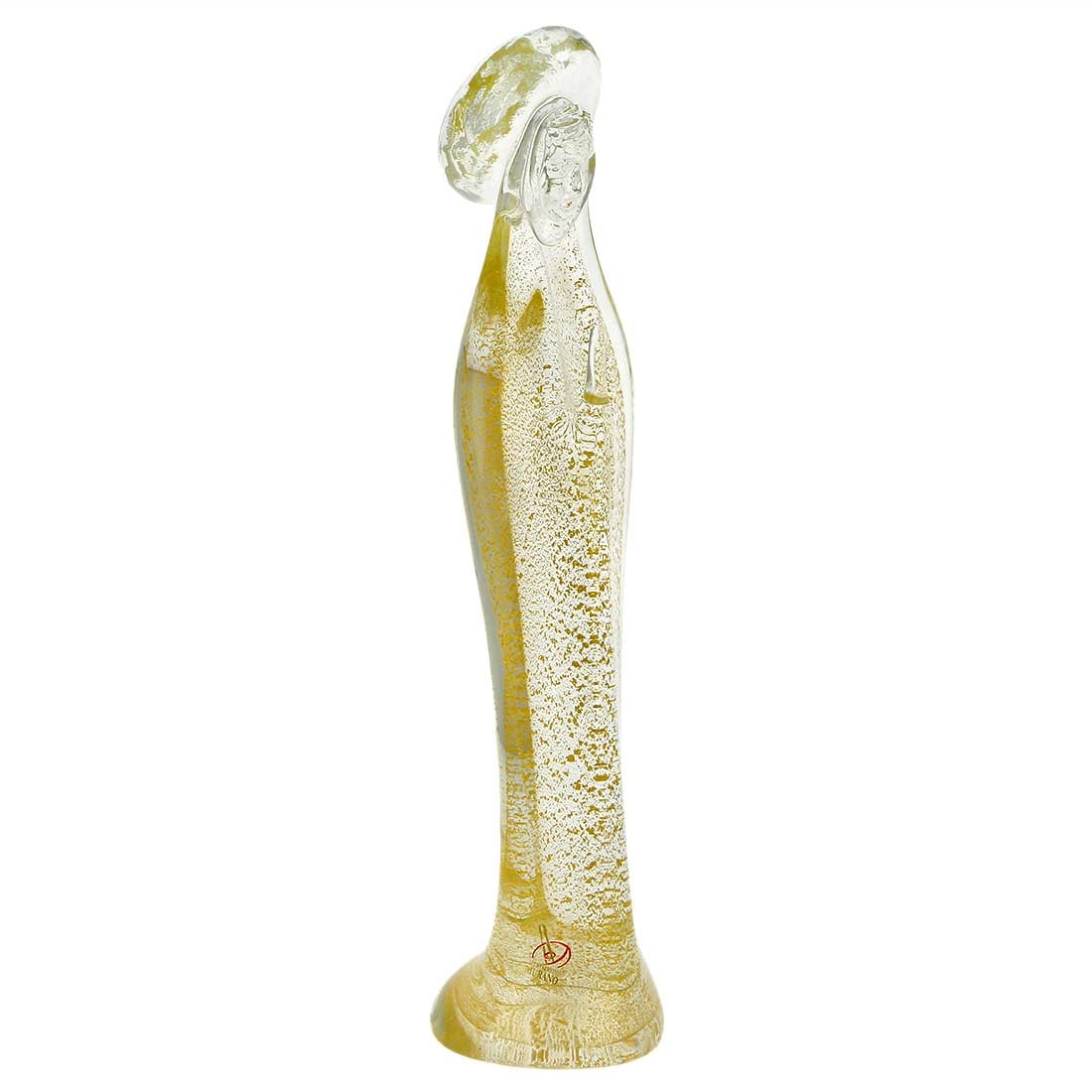Murano Glass Madonna - Sparkling Gold: A symbol of Italy's rich Christian history and its deep Catholic heritage, this beautiful Murano Glass Madonna stuns with its deep golden glow and amazing design, which is at once contemporary and cla