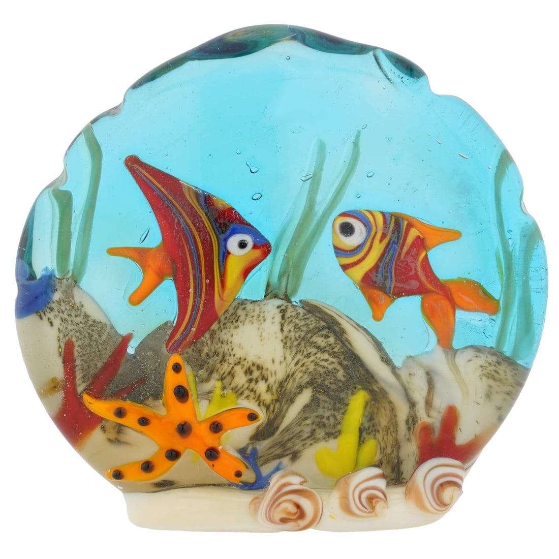 Murano Glass Sea Floor Aquarium Paperweight Sculpture (1 of 6)