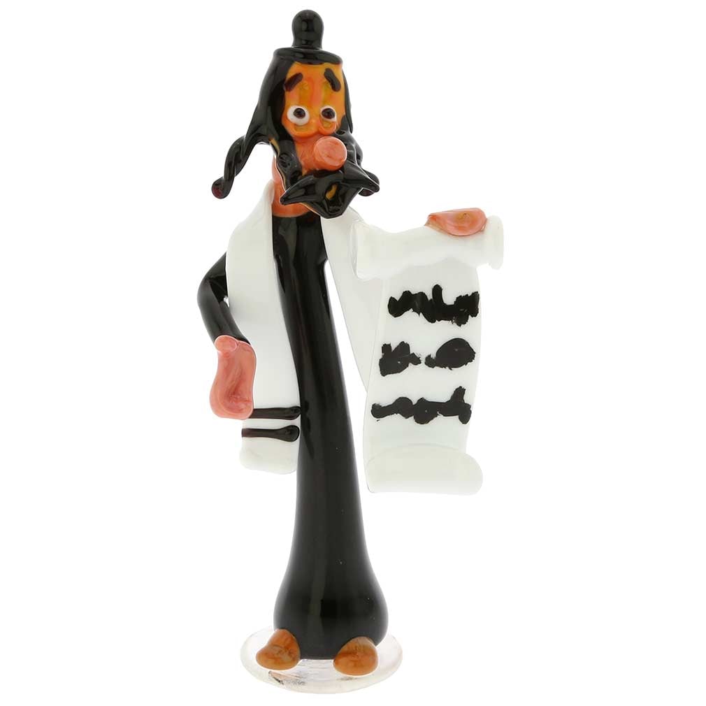 Murano Glass Rabbi with Torah: Venice has been a large center of Jewish life and culture in the middle ages, with vibrant Jewish community that included people of Ashkenazi, Levantine, and Sephardic origins, who fled persecution in