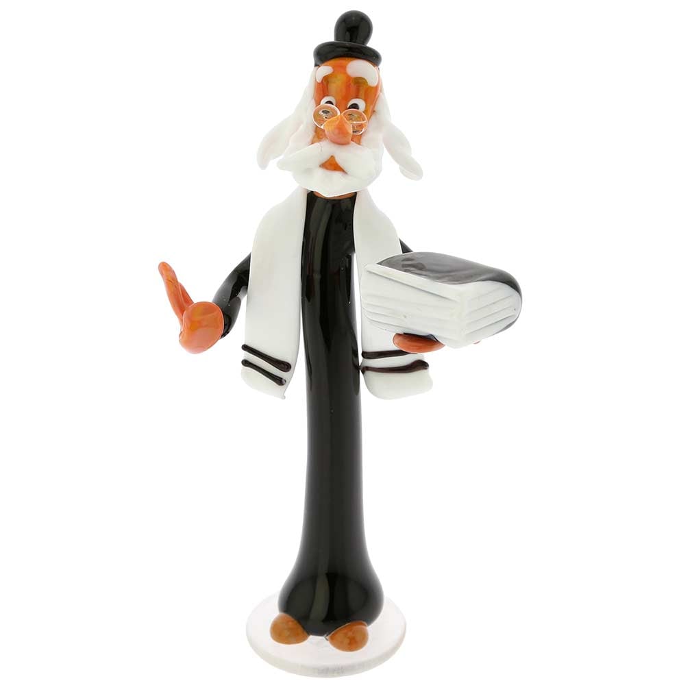 Murano Glass Rabbi with Talmud: Venice has been a large center of Jewish life and culture in the middle ages, with vibrant Jewish community that included people of Ashkenazi, Levantine, and Sephardic origins, who fled persecution in