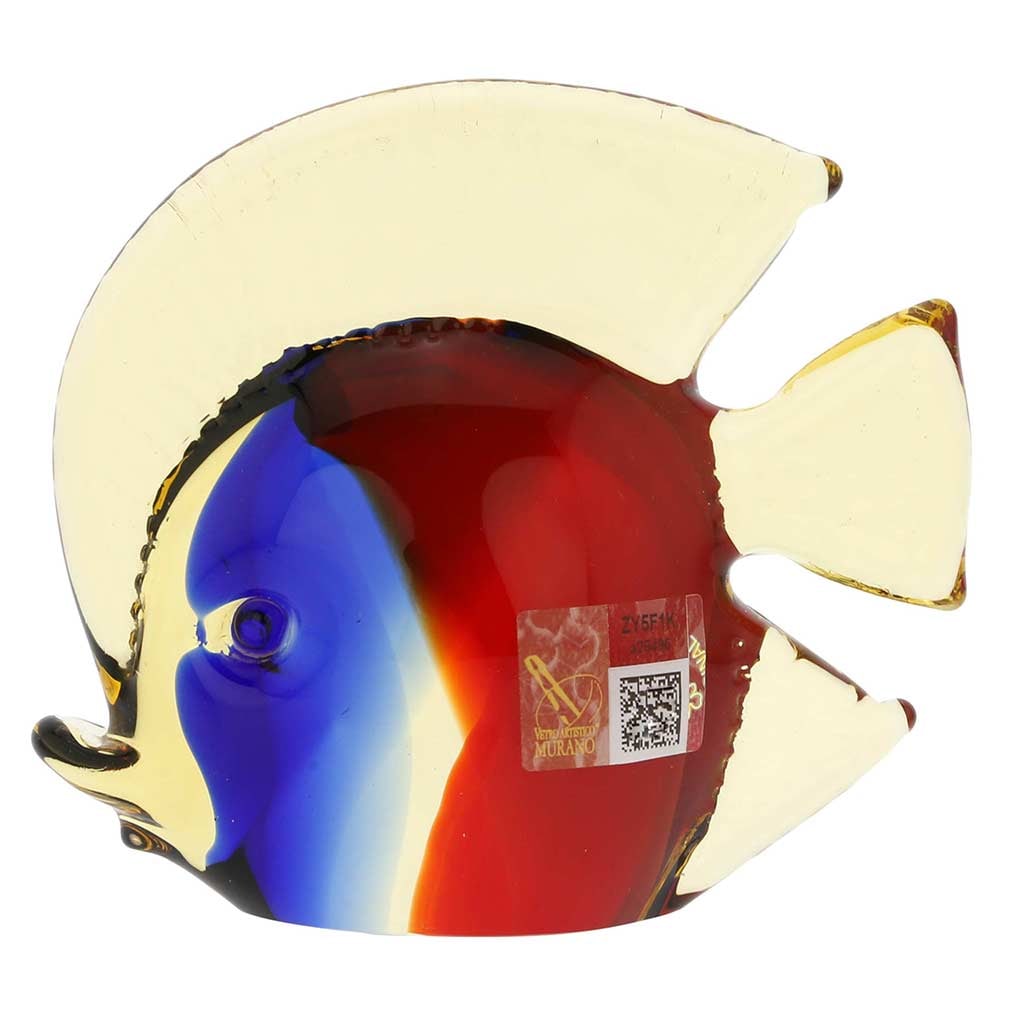 Murano Glass Tropical Fish - Red Blue Amber (1 of 7)