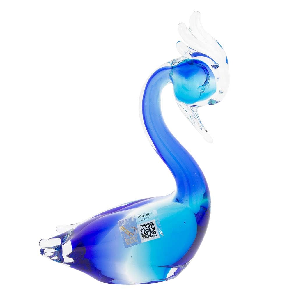Murano Glass Swan - Aqua Blue: An elegant symbol of love, care, and tenderness, this swan adds a touch of Venetian beauty in any home or office. Finely designed and impeccably crafted, this Murano swan showcases the best features o