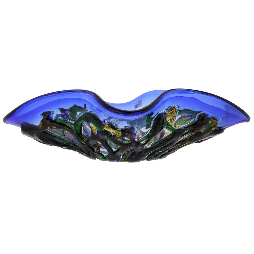 Murano Glass Oceanos Centerpiece Bowl: In the best tradition of authentic Murano Glass, this vase combines artistry and craftsmanship in ways that only Murano artists have mastered. Using just a few simple tools and basic furnaces, Murano 