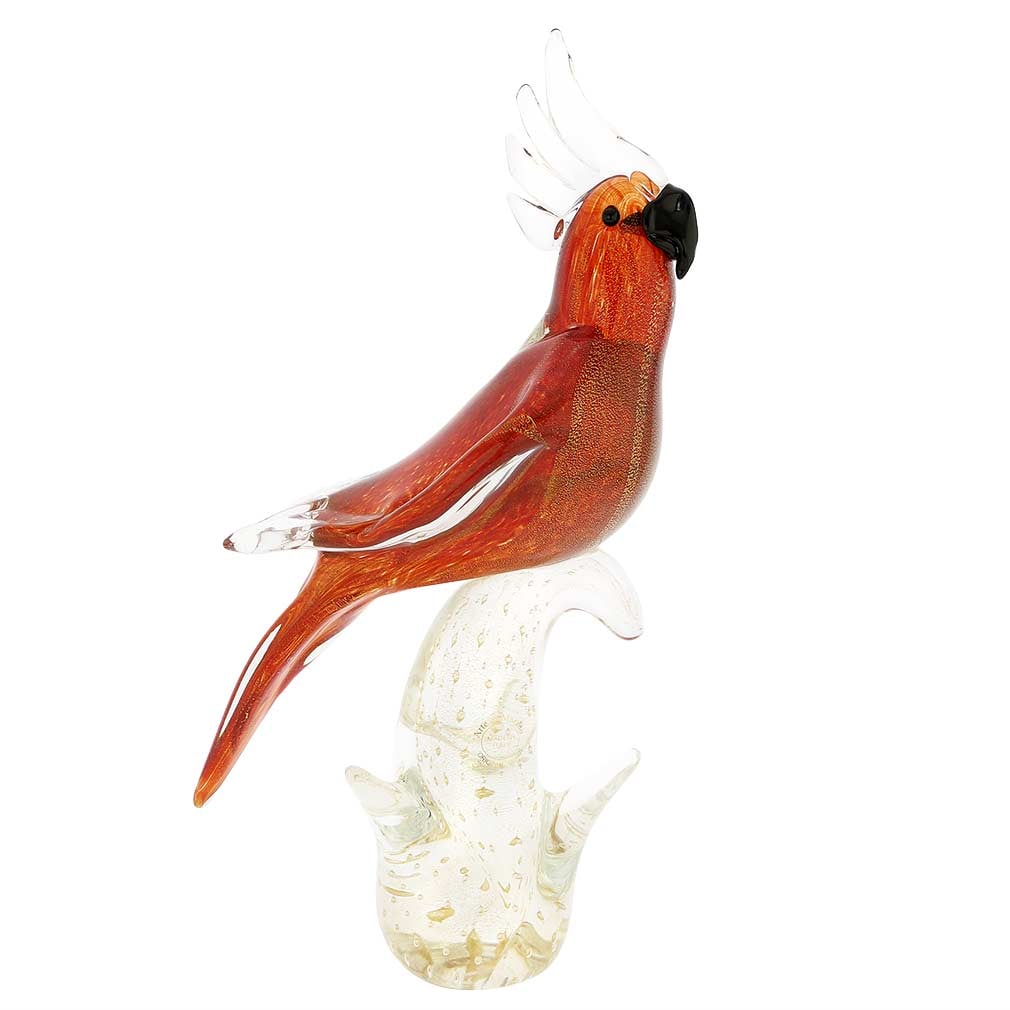 Murano Glass Cockatoo - Red and Gold (1 of 9)