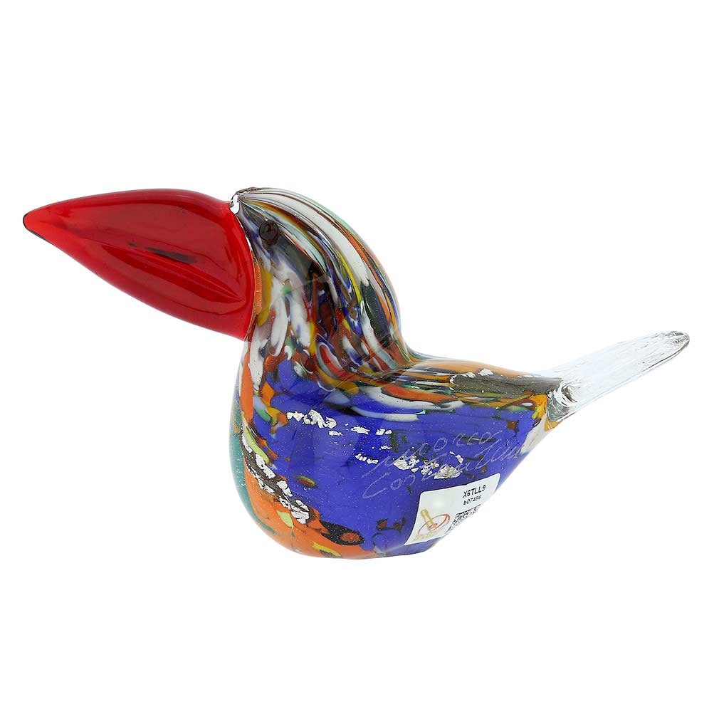 Murano Glass Toucan - Multicolor: Surprise yourself with a gorgeous splash of colors and whimsical design of this cute Murano Glass Toucan. A fine gift for any occasion that will light up the mood in any room of a house or an office, 