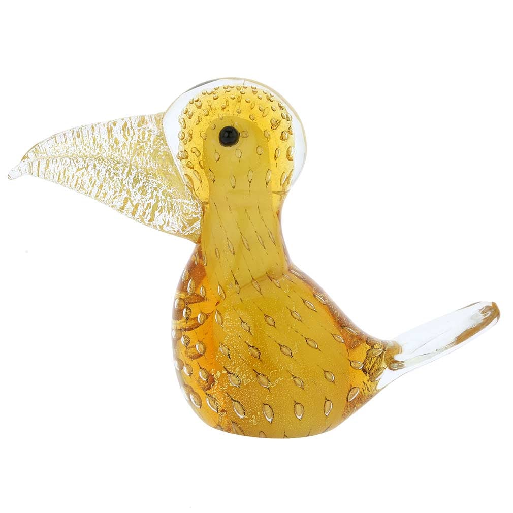 Murano Glass Bullicante Toucan - Topaz Gold (1 of 8)