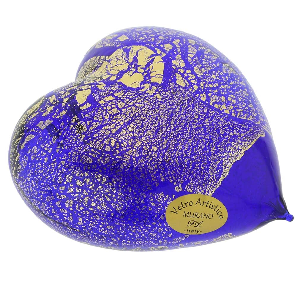 Murano Glass Blue Gold Heart (1 of 4)