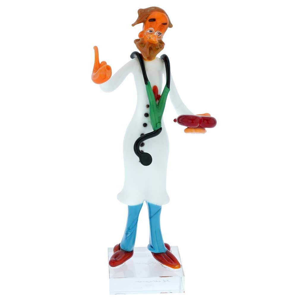 Murano Glass Doctor: Murano Glass masters for years have been famous as talented artists who watch everyday life and skillfully recreate it in glass. This meticulously crafted Murano Glass Doctor of Medicine is an example