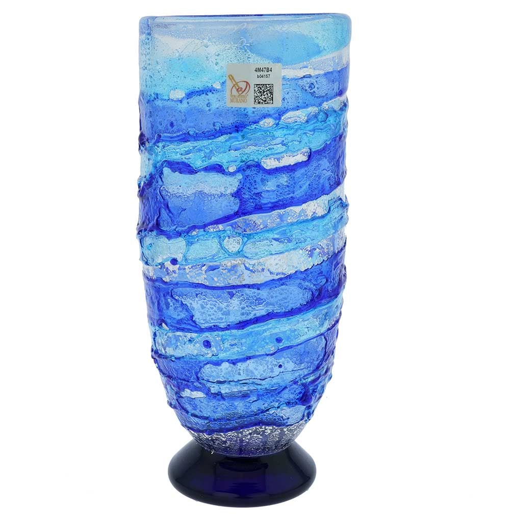 Murano Glass Sbruffo Vase - Aqua Blue (1 of 6)