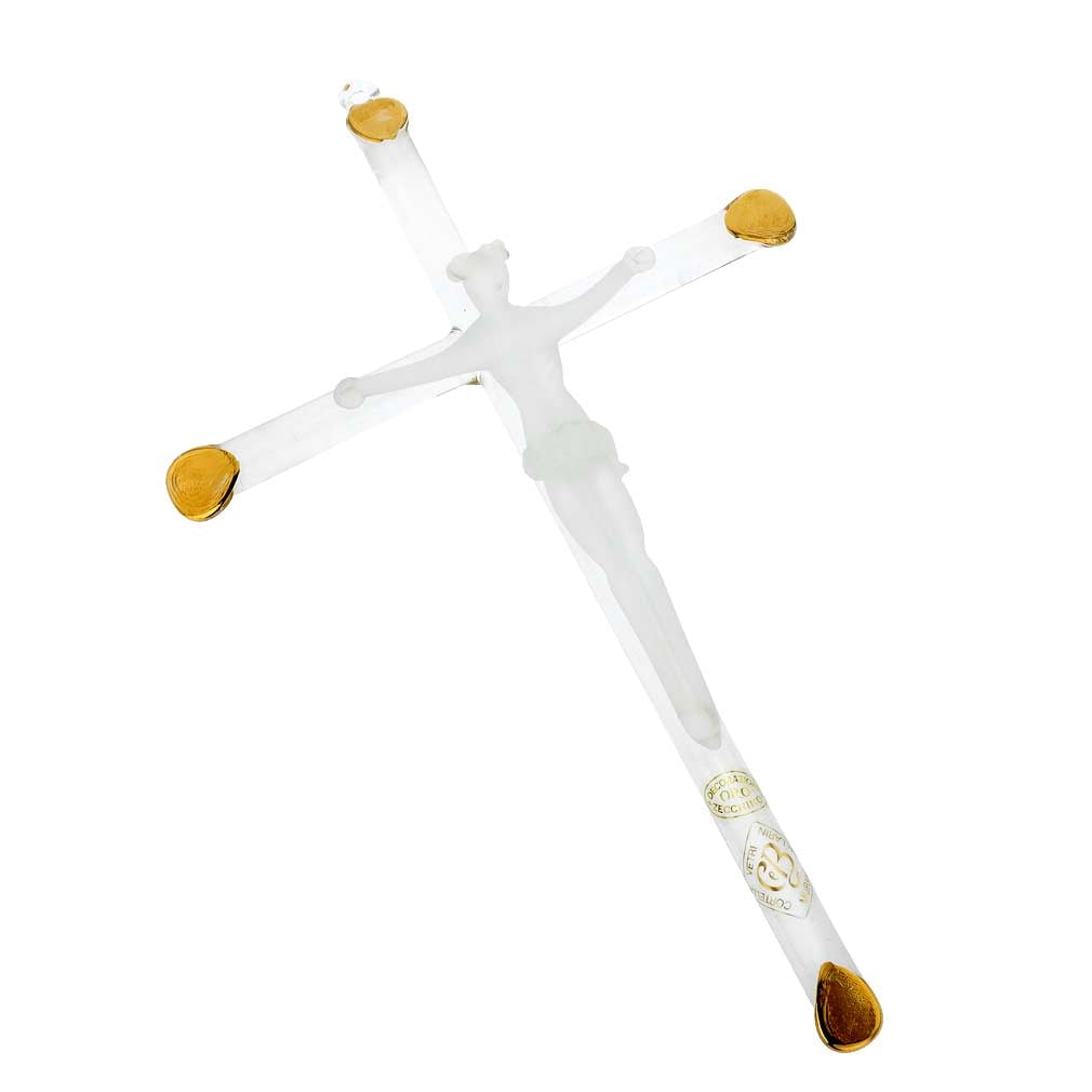 Murano Glass Wall Crucifix - Clear Gold (1 of 4)