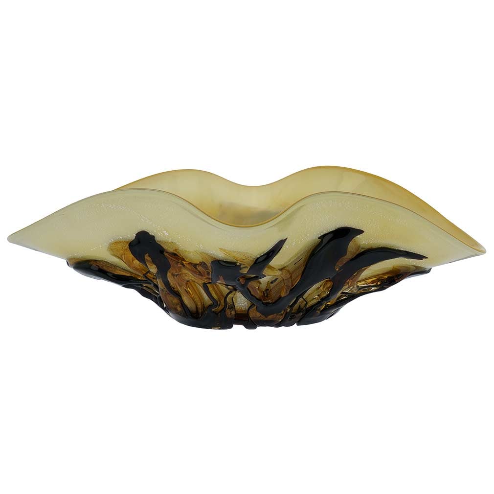 Murano Glass Stalactite Centerpiece Bowl: In the long-standing Venetian glass-making tradition, this Murano Glass vase combines artistry and craftsmanship in ways that only Murano artists have mastered. Using just a few simple tools and basic