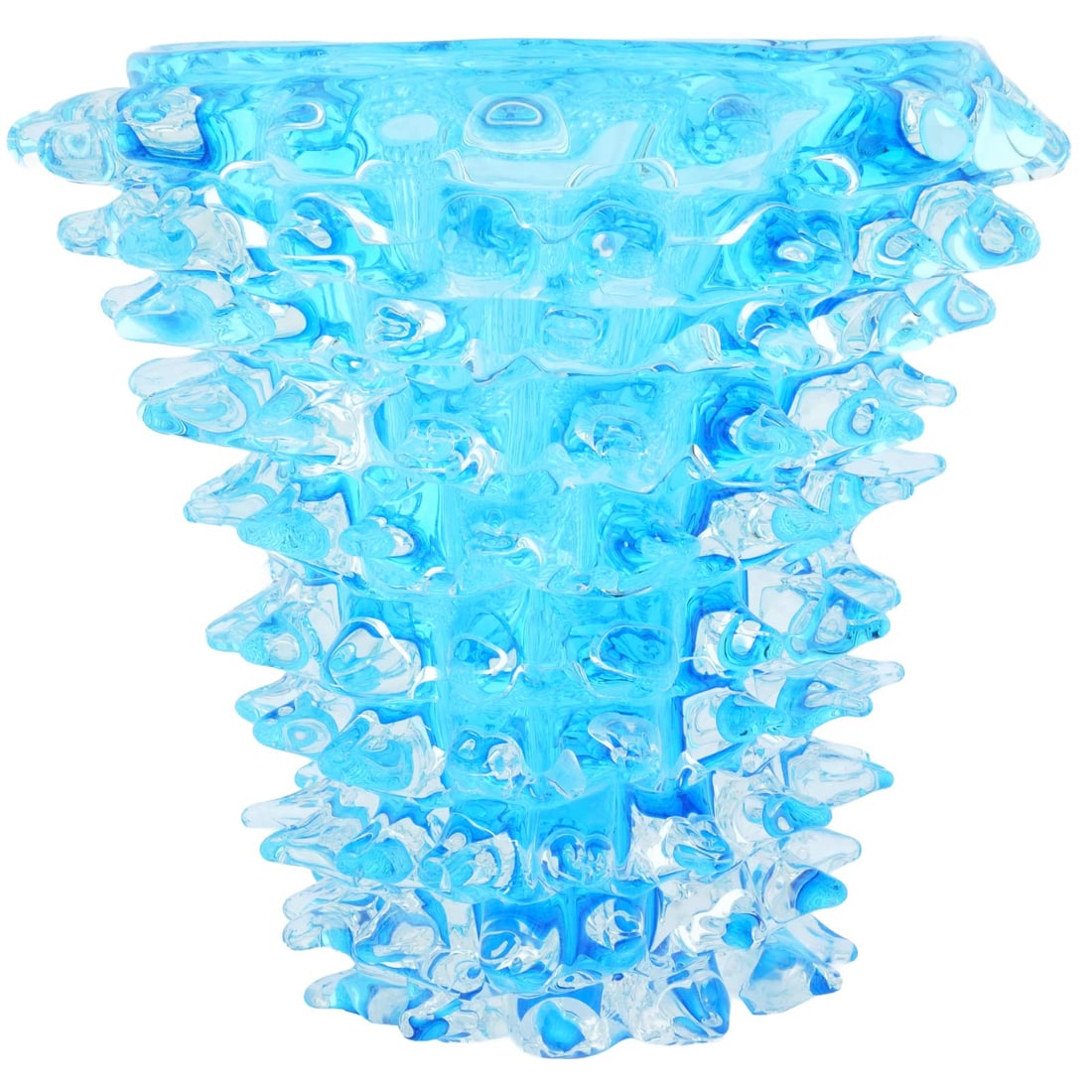 Murano Glass Vase - Aqua Blue With Spikes (1 of 9)