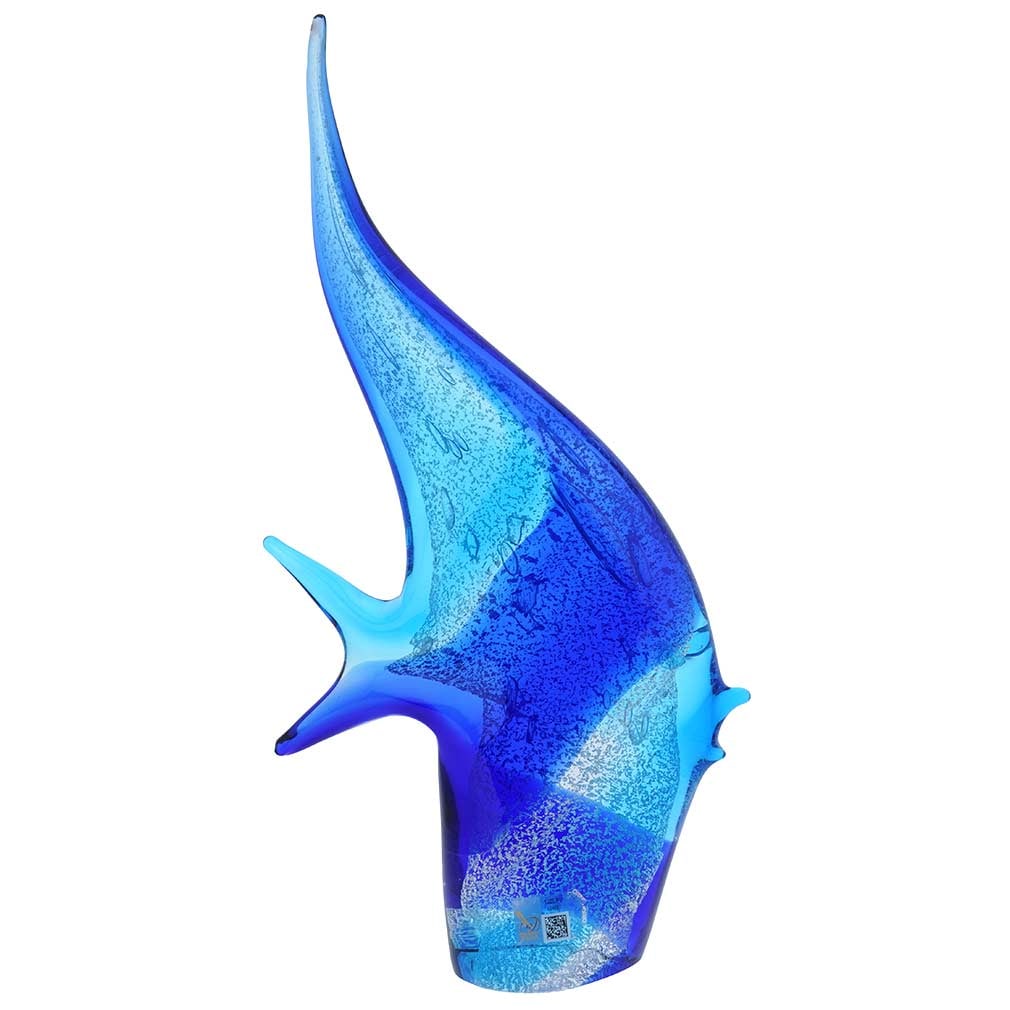 Murano Glass Angel Fish Sculpture - Aqua Blue (1 of 7)