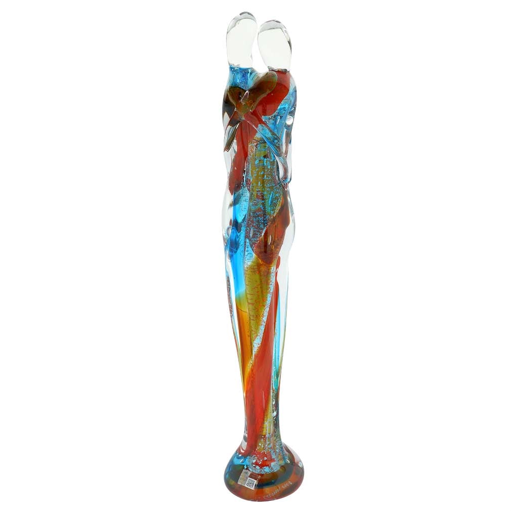 Murano Glass Large Lovers Statue - Red Green Blue: Venice is one of the most romantic cities in the world. Couples in love of all ages come to Venice to experience its special romance and to make treasured memories to last a lifetime. Talented Murano 