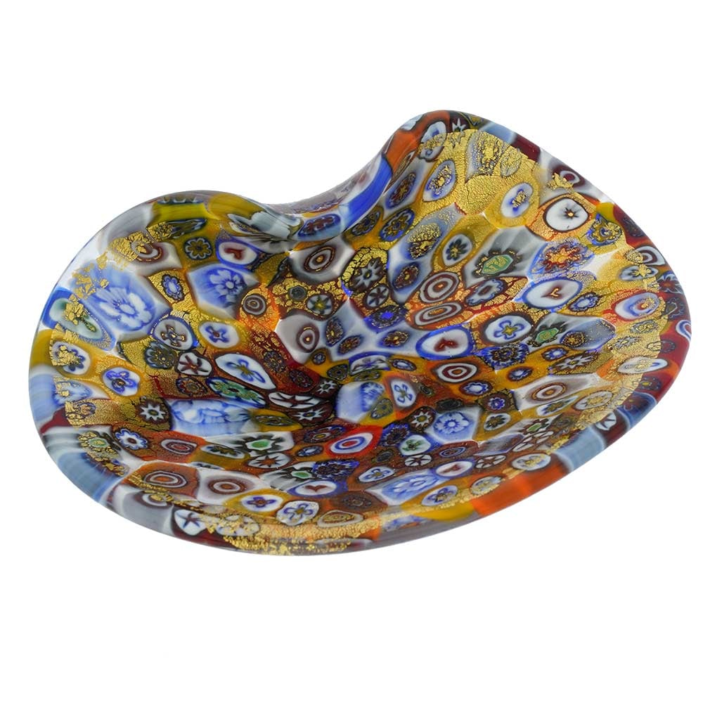 Murano Glass Decorative Plate - Golden Quilt Millefiori (1 of 6)