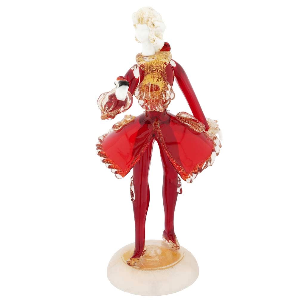 Vintage Murano Glass Venetian Goldonian Gentleman - Red Gold: Indisputably the most romantic place in the world, Venice still keeps the sound of Casanova's footsteps and attracts people searching for enchantment from far and wide. You are instantly transported t