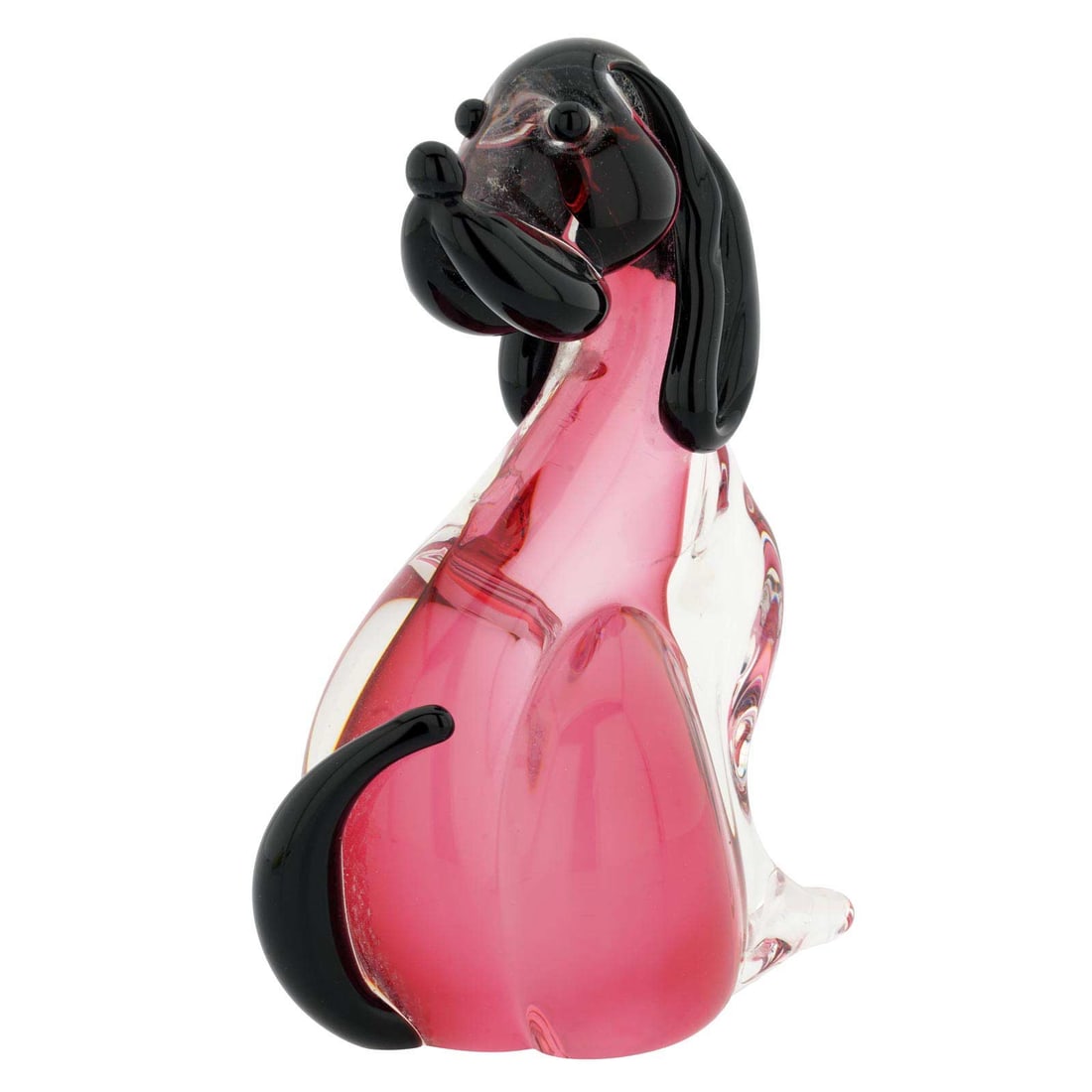 Vintage Murano Glass Dog by Nason Murano - Sommerso Purple: This Vintage Murano Glass Sommerso Purple Dog is a rare and exquisite piece of glass art created by famous Murano Glass master Vincenzo Nason in his V. Nason & C. glassworks on Murano island. This mas