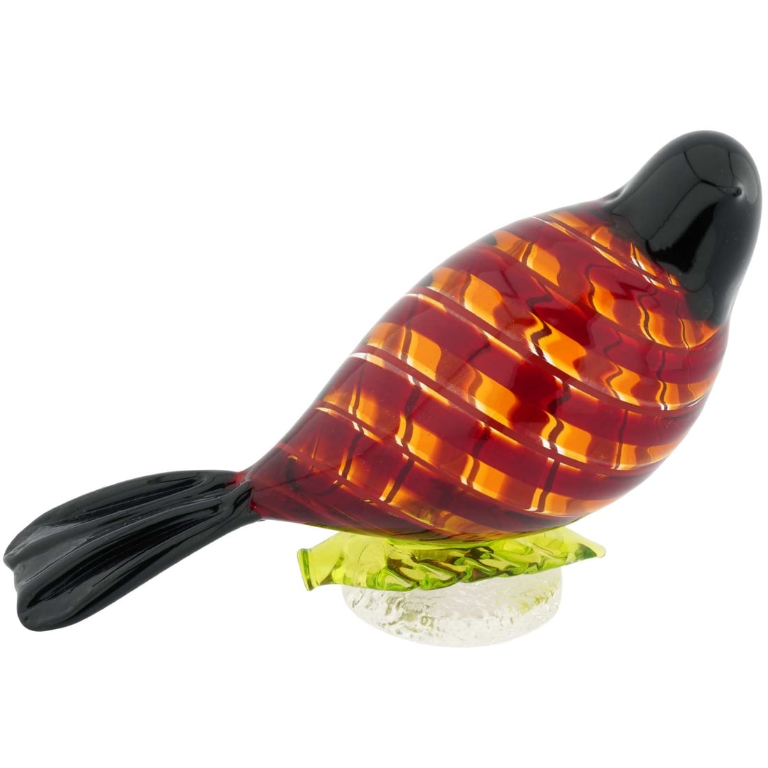 Murano Glass Filigrana Tropical Bird - Red: This bright and cheerful Murano Glass Bird sculpture will instantly lift your mood and add a splash of Italian color and style to your home decor. Carefully handcrafted by Murano's expert artisans usi