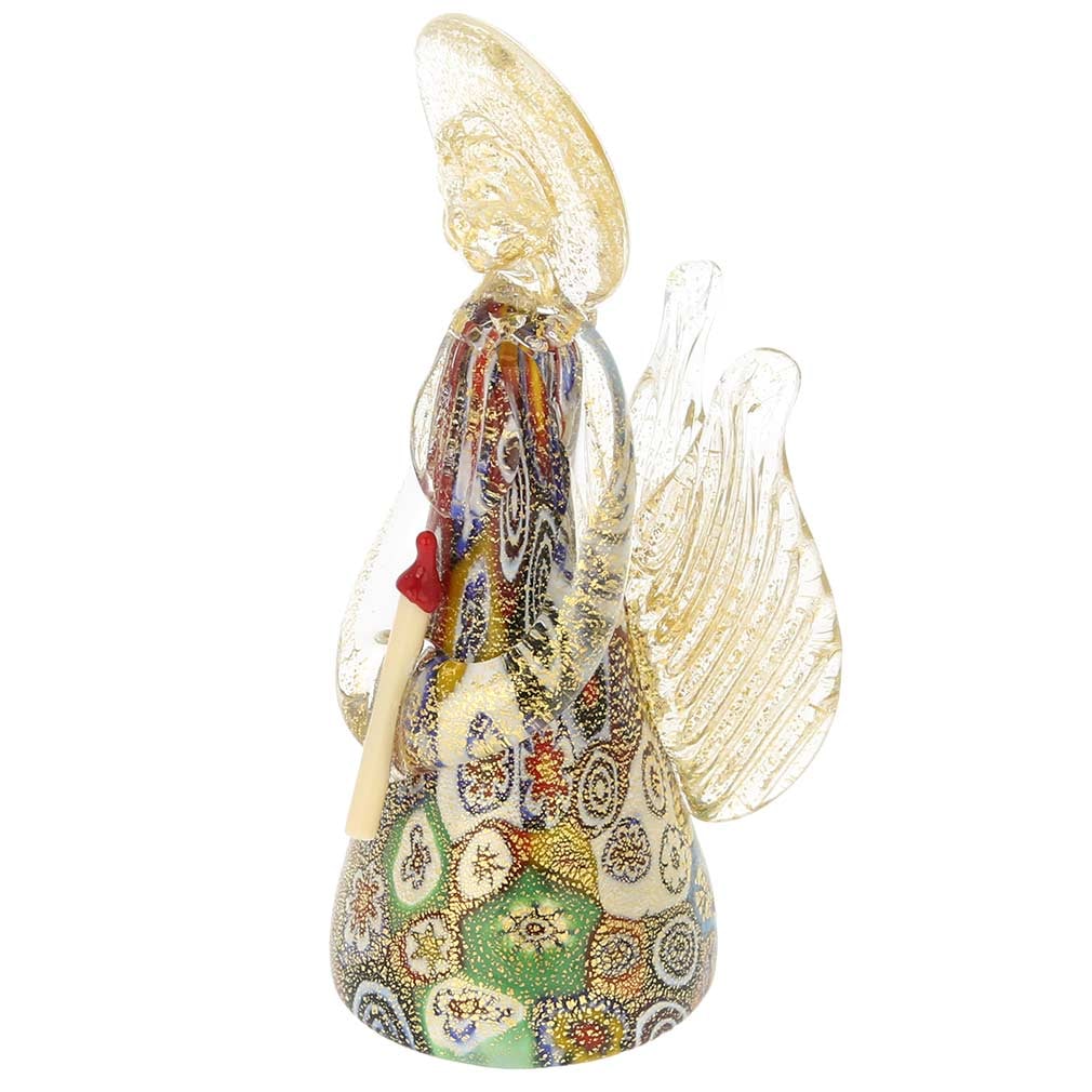 Murano Glass Golden Quilt Millefiori Angel (1 of 5)