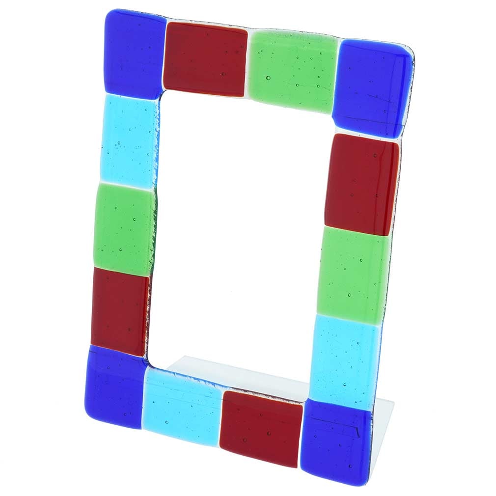 Murano Glass Photo Frame Giudecca 4X6 Inch: This artistic Murano Glass photo frame gives your photos a unique accent of Venetian elegance and Italian style. Handmade according to the ancient Venetian techniques and traditions passed down from t