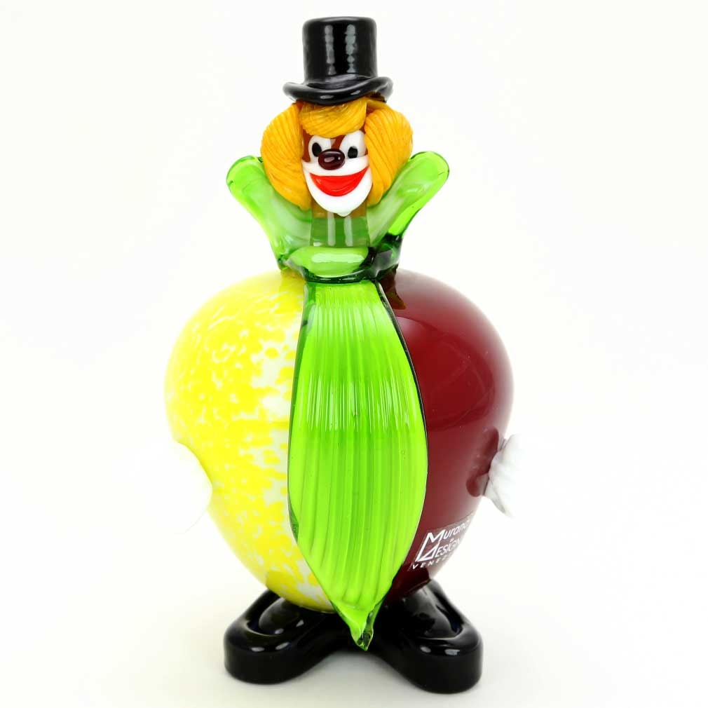 Murano Glass Clown - Apple: Beautifully handcrafted, amusing and unique, this Murano Glass Clown is a testament to the talent and ingenuity of the master glass-makers continuing and advancing the centuries-old Murano Glass tradi