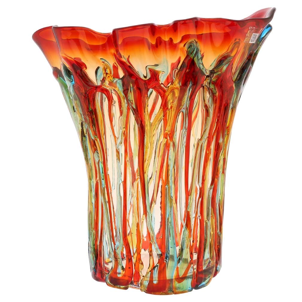 Murano Glass Mars Abstract Art Vase: In the best tradition of authentic Murano Glass, this vase combines artistry and craftsmanship in ways that only Murano artists have mastered. Using just a few simple tools and basic furnaces, Murano 