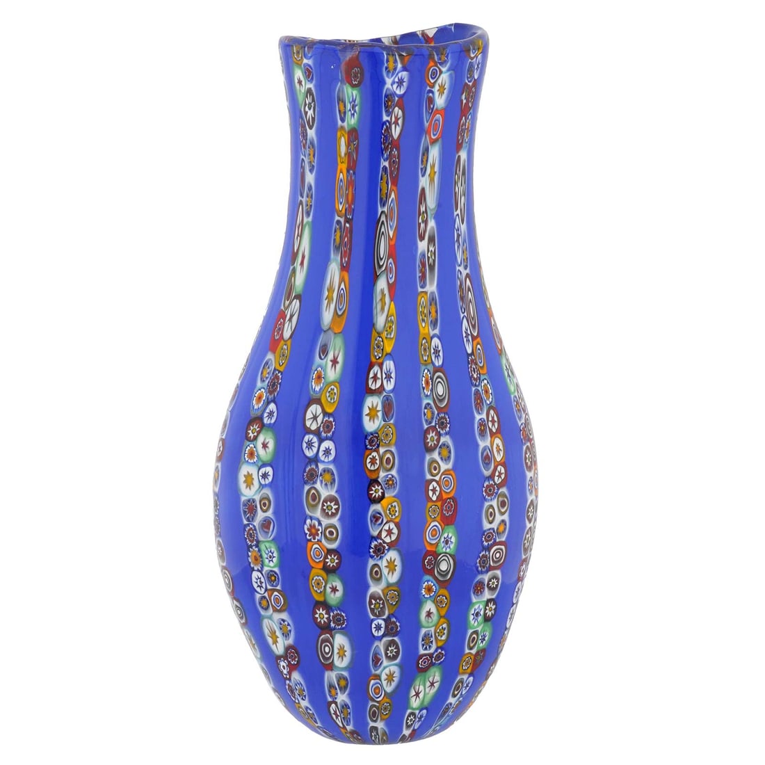 Blue Stripes Murano Glass Millefiori Vase - Large (1 of 7)
