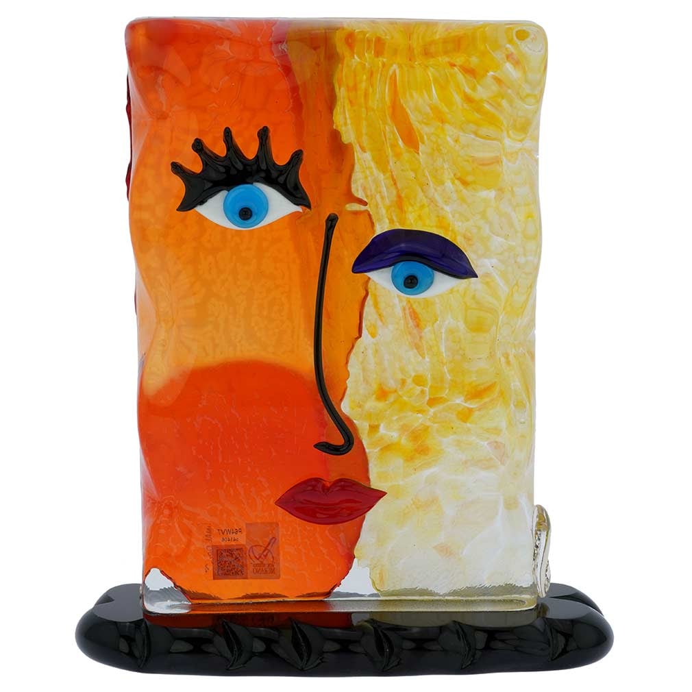 Murano Glass Picasso Head Of A Woman Rectangular: Murano Glass art gets an unexpected contemporary twist in this stunning Picasso Head sculpture. In a tribute to the most famous and revolutionary artist of the 20th century, Pablo Picasso, the innovat
