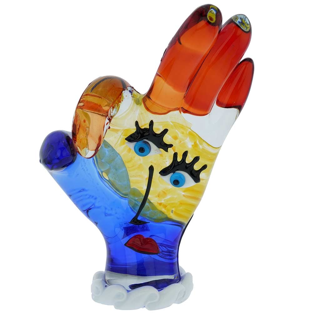 Murano Glass Picasso Hand OK Sign: Murano Glass art gets an unexpected contemporary twist in this unique Picasso Hand sculpture. In a tribute to the most famous and revolutionary artist of the 20th century, Pablo Picasso, the