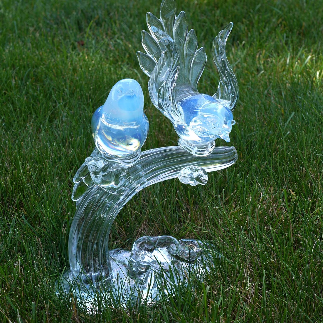 Vintage Murano Glass Two Opalescent Birds On A Branch by Renato Anatra (1 of 6)