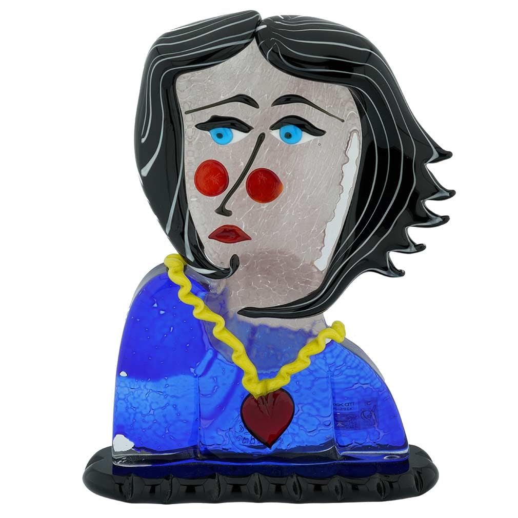 Murano Glass Picasso Head Of A Woman With Black Hair: Murano Glass is a form of art, which draws inspiration from the important artistic trends of the past and present. Inspired by the art and legacy of the innovative artist of the 20th century, Pablo Pi