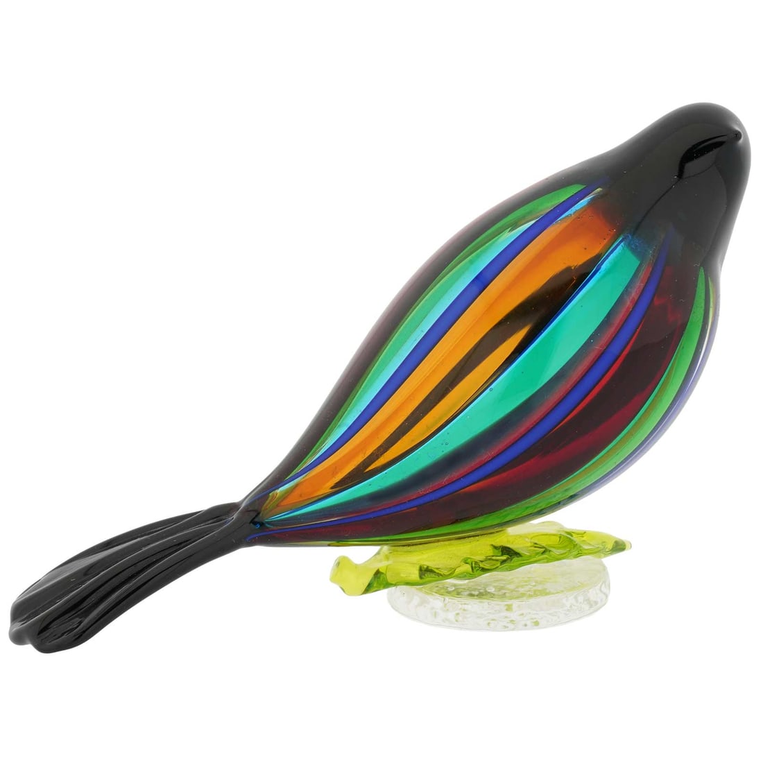 Murano Glass Filigrana Tropical Bird - Multicolor: This bright and cheerful Murano Glass Bird sculpture will instantly lift your mood and add a splash of Italian color and style to your home decor. Carefully handcrafted by Murano's expert artisans usi