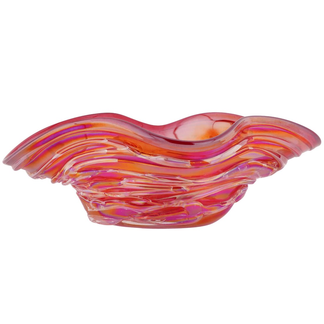 Murano Glass Italo Centerpiece Bowl: Meticulously handcrafted by master artists in a famous Murano Glass studio, this stunning centerpiece bowl creates a fine accent in any interior design and adds an authentic Venetian touch to your hou