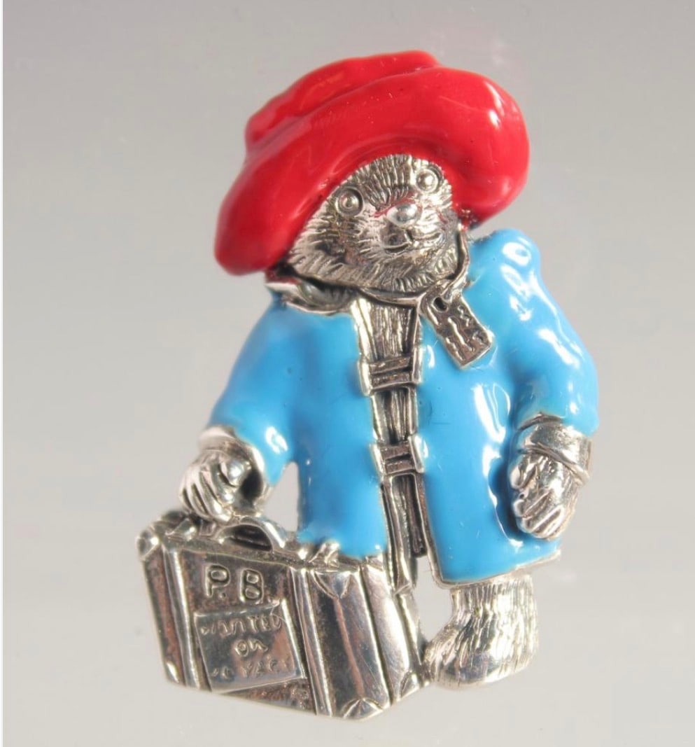SILVER AND ENAMEL PADDINGTON BEAR BROOCH (1 of 2)