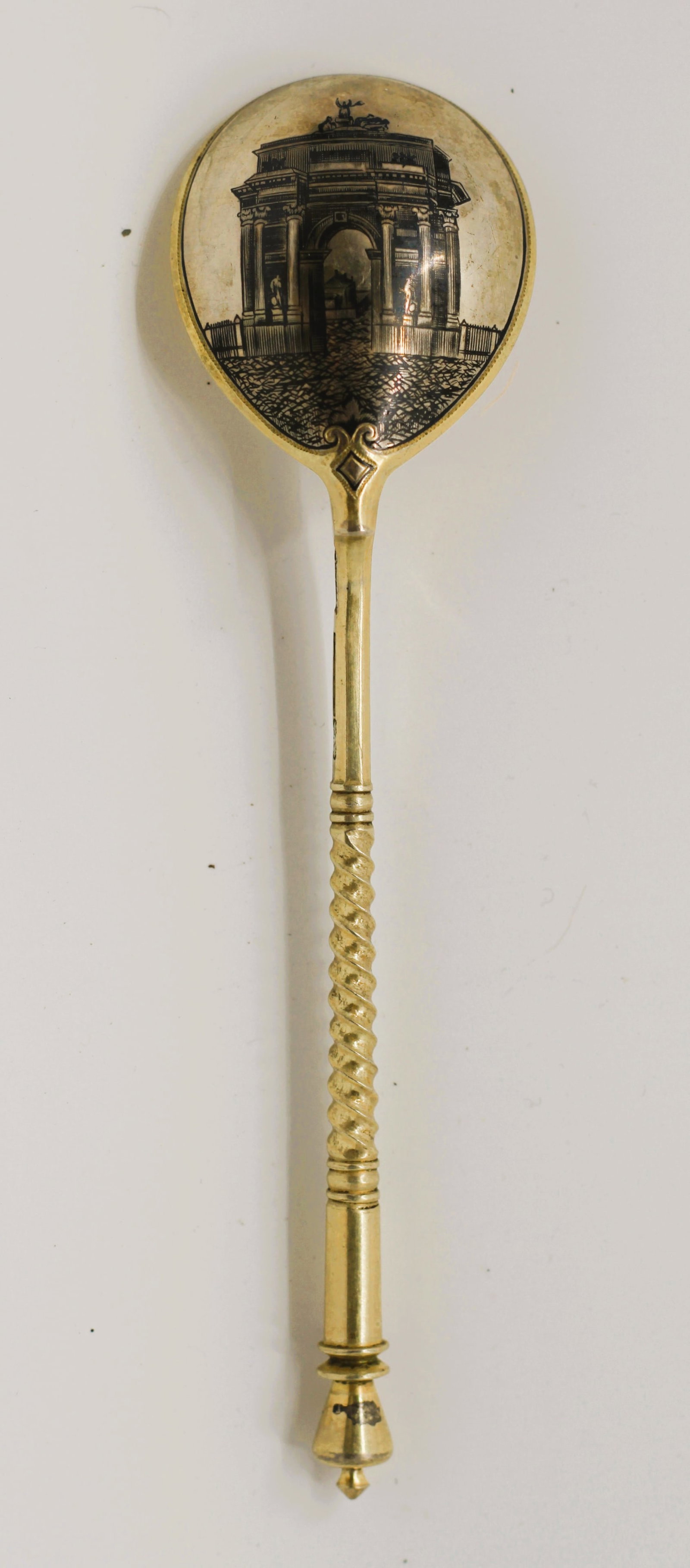RUSSIAN KHLEBNIKOV GILT-SILVER NIELLO SPOON (1 of 4)