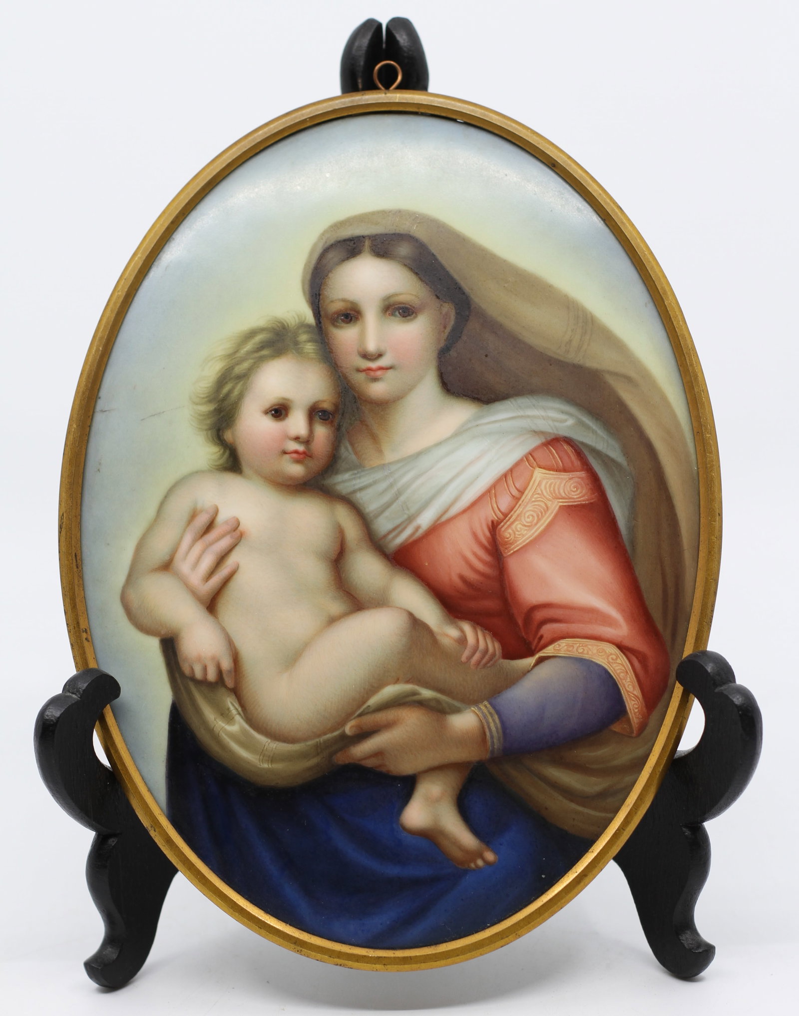 After Raphael, German Porcelain Oval Plaque 1900, 'The Sistine Madonna' (1 of 3)