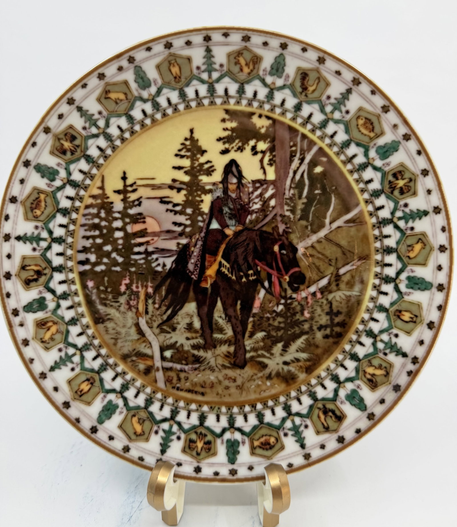 Modern Russian Kornilov Brothers Porcelain Plate After Nikolai Samokish (1 of 5)