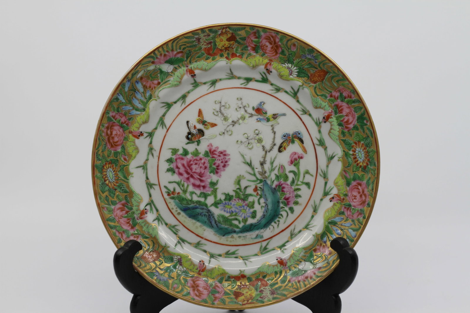 19th Century Chinese Export Canton Famille Rose Porcelain Plate (1 of 2)