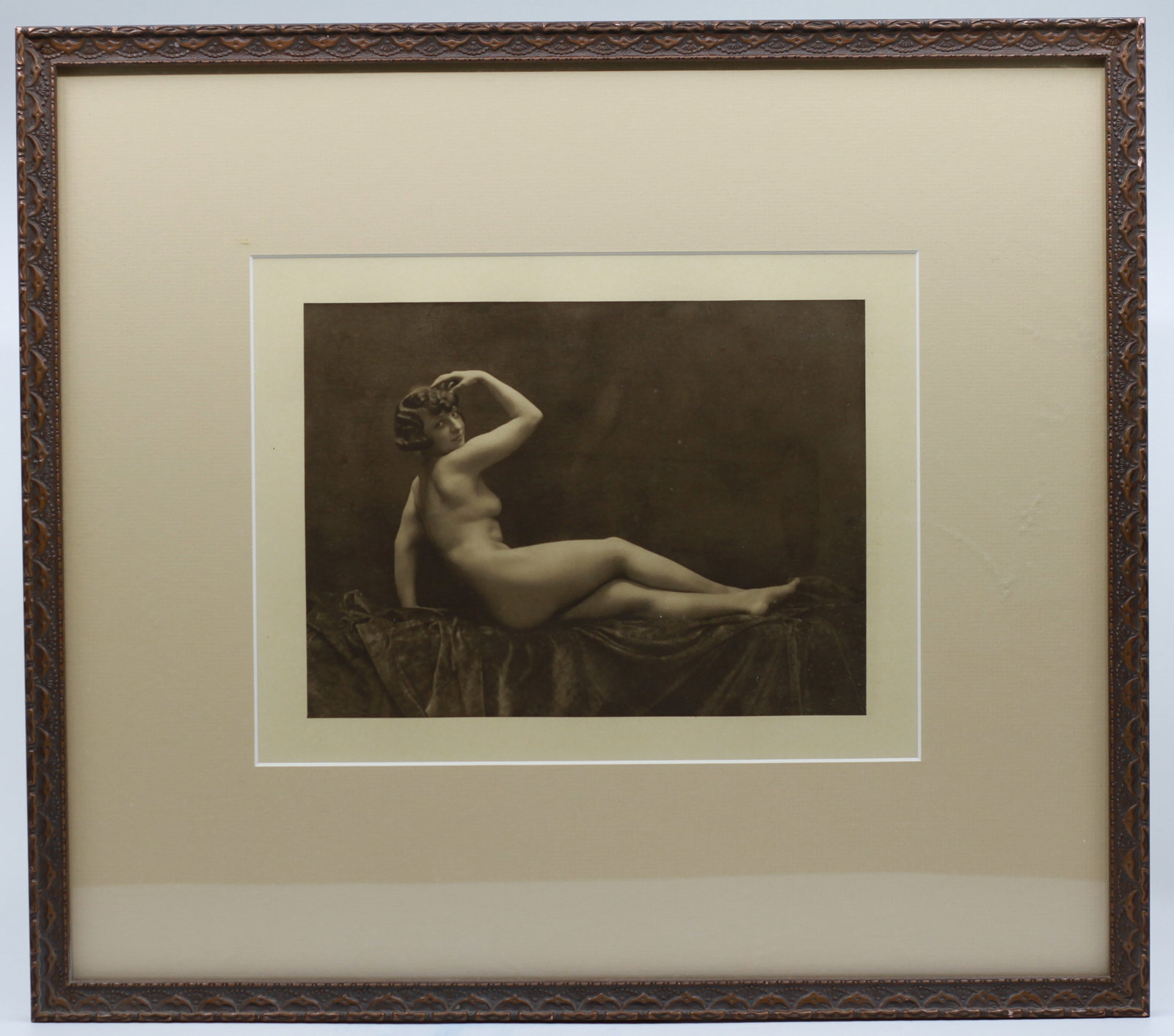 Vintage French Nude Photograph by Laryew, Framed