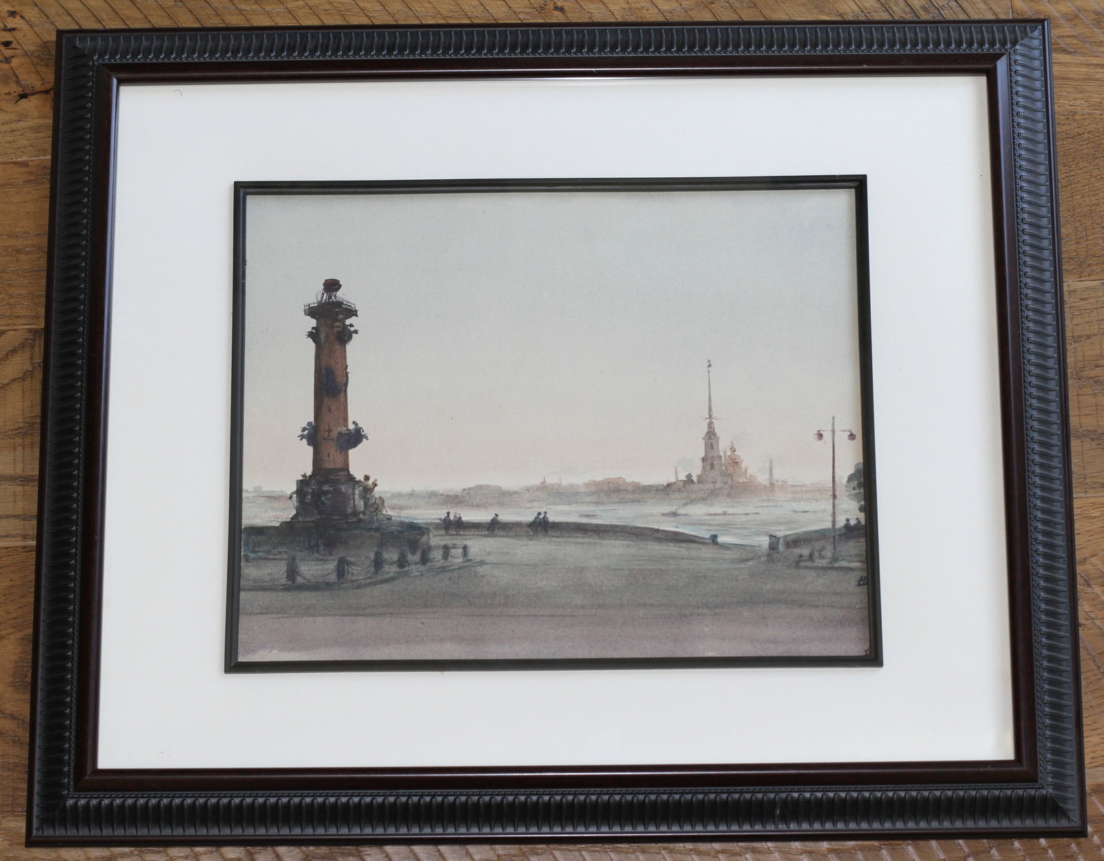 Nikolai Shishlovsky Russian Watercolor ?White Night?: Nikolai Aleksandrovich Shishlovsky (Russian/Soviet, 1907?1984), White Night, watercolor on paper, dated lower right, circa 1950?1952. The atmospheric composition depicts a view across the Neva River i