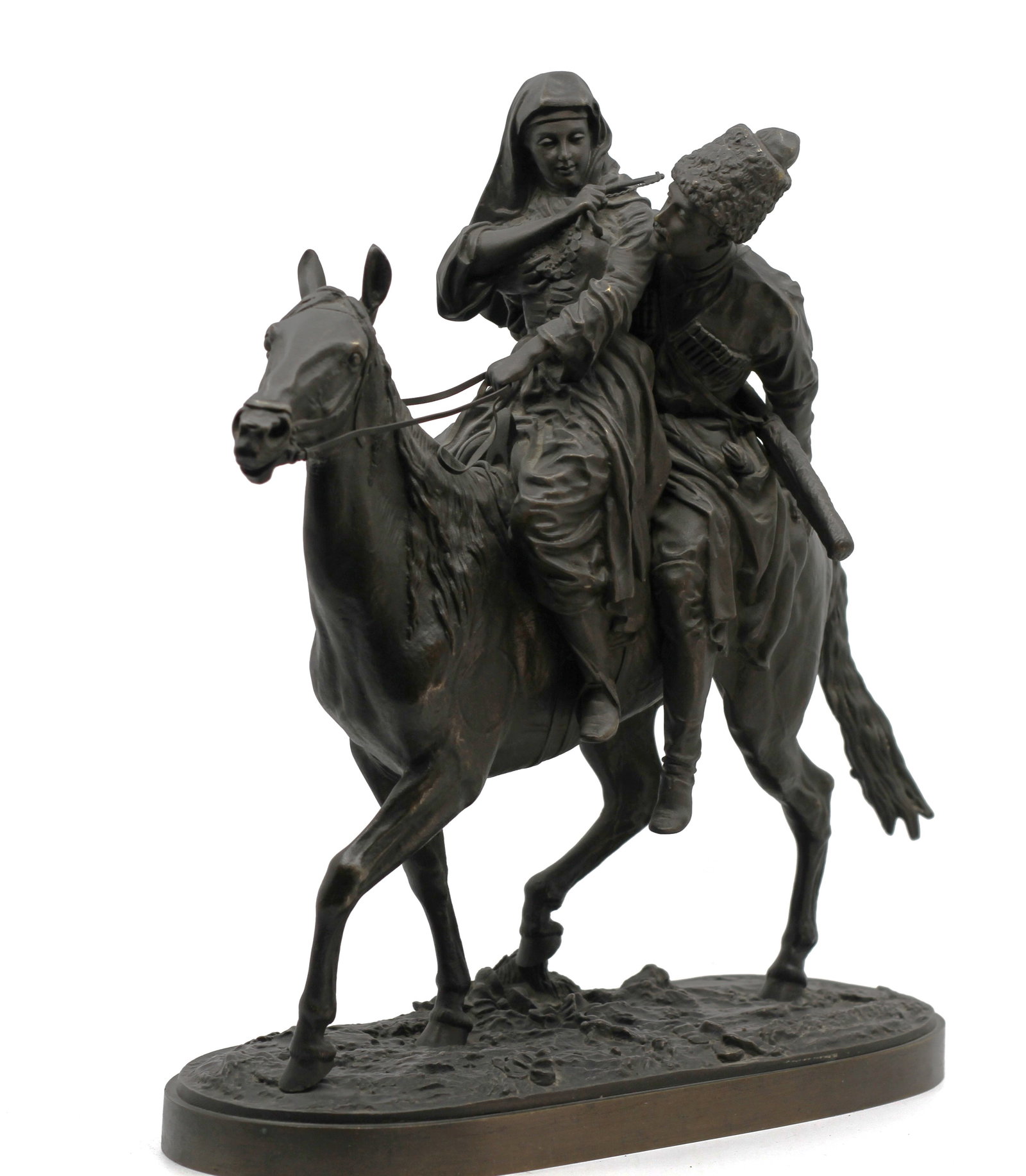 A Cossack and his Lover on Horseback, Evgeni Alexandrovich Lanceray, Russian, 1848-1886 (1 of 9)