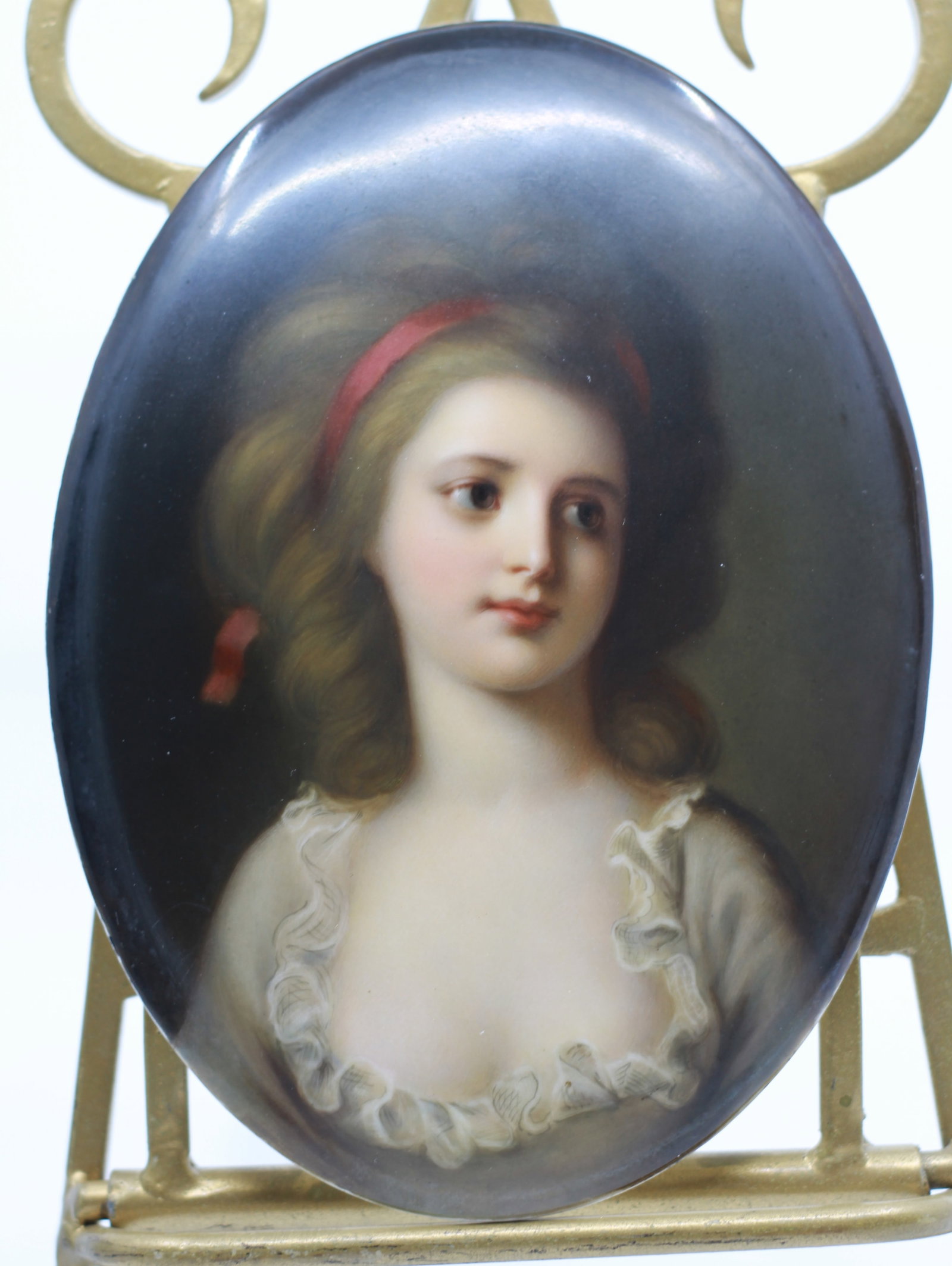 Berlin School KPM Porcelain Portrait Plaque of a Woman