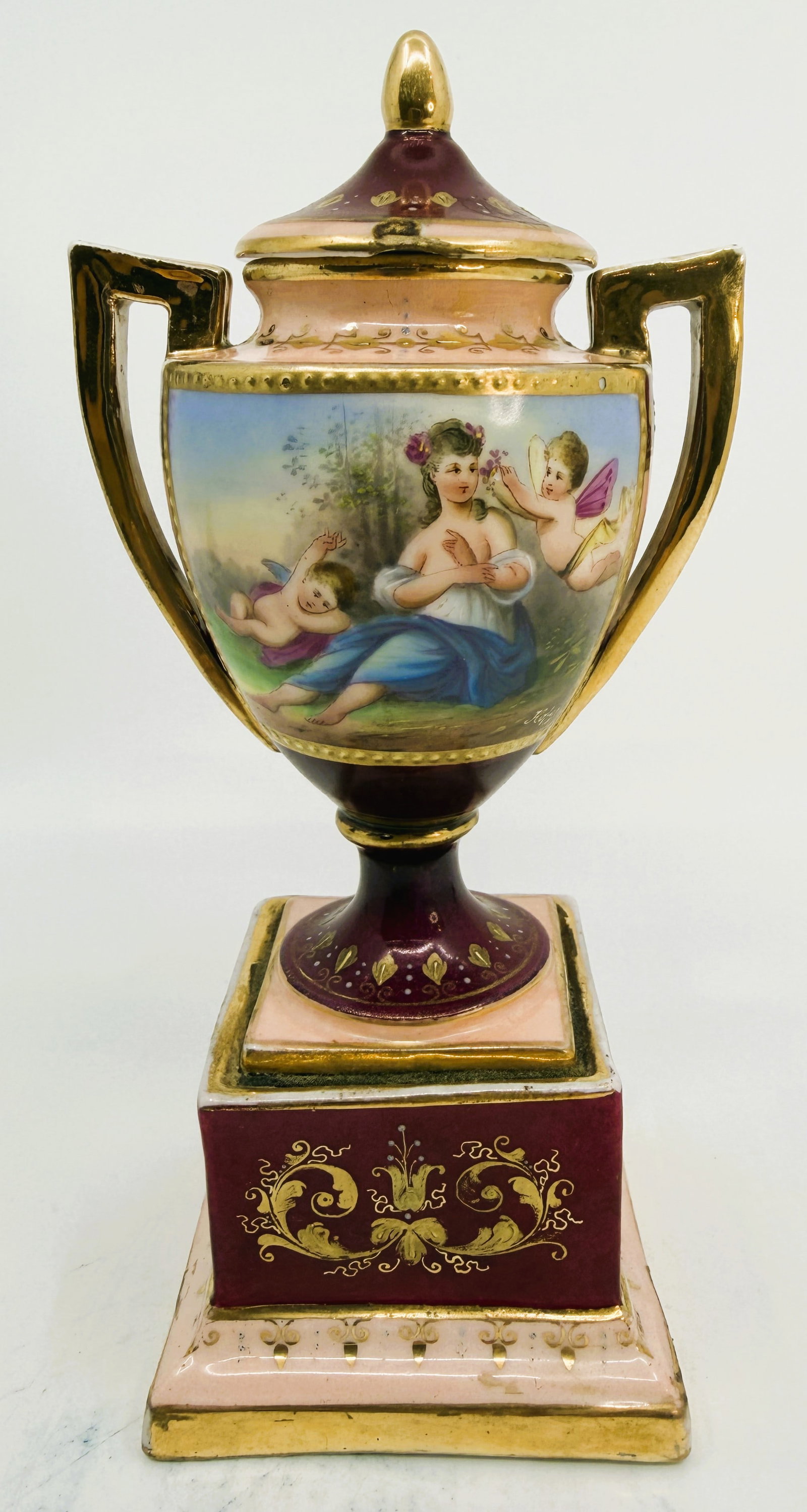 Antique Austrian Vienna Style Porcelain Covered Urn (1 of 4)