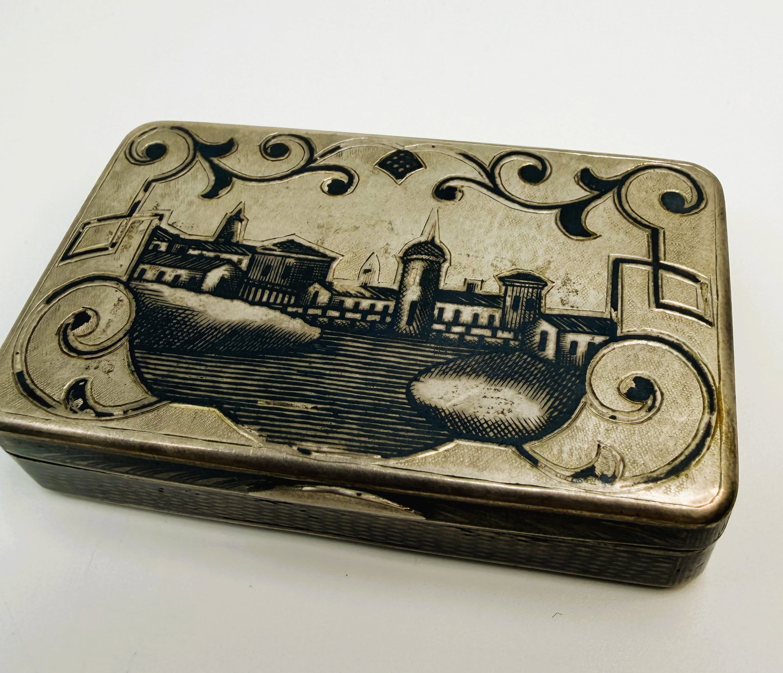 Antique Russian 84 Silver Niello Snuff Box (1 of 7)