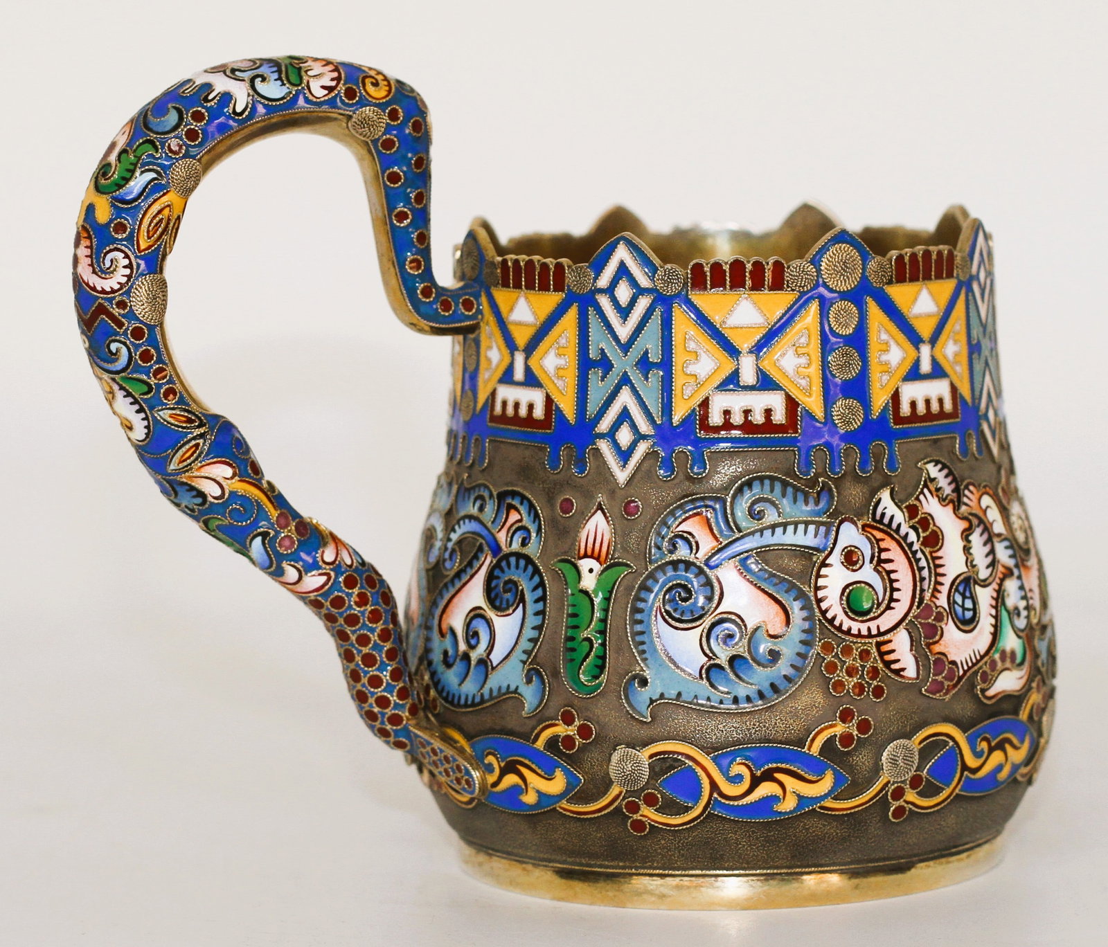 Russian Silver And Cloisonne Enamel Cup (1 of 5)