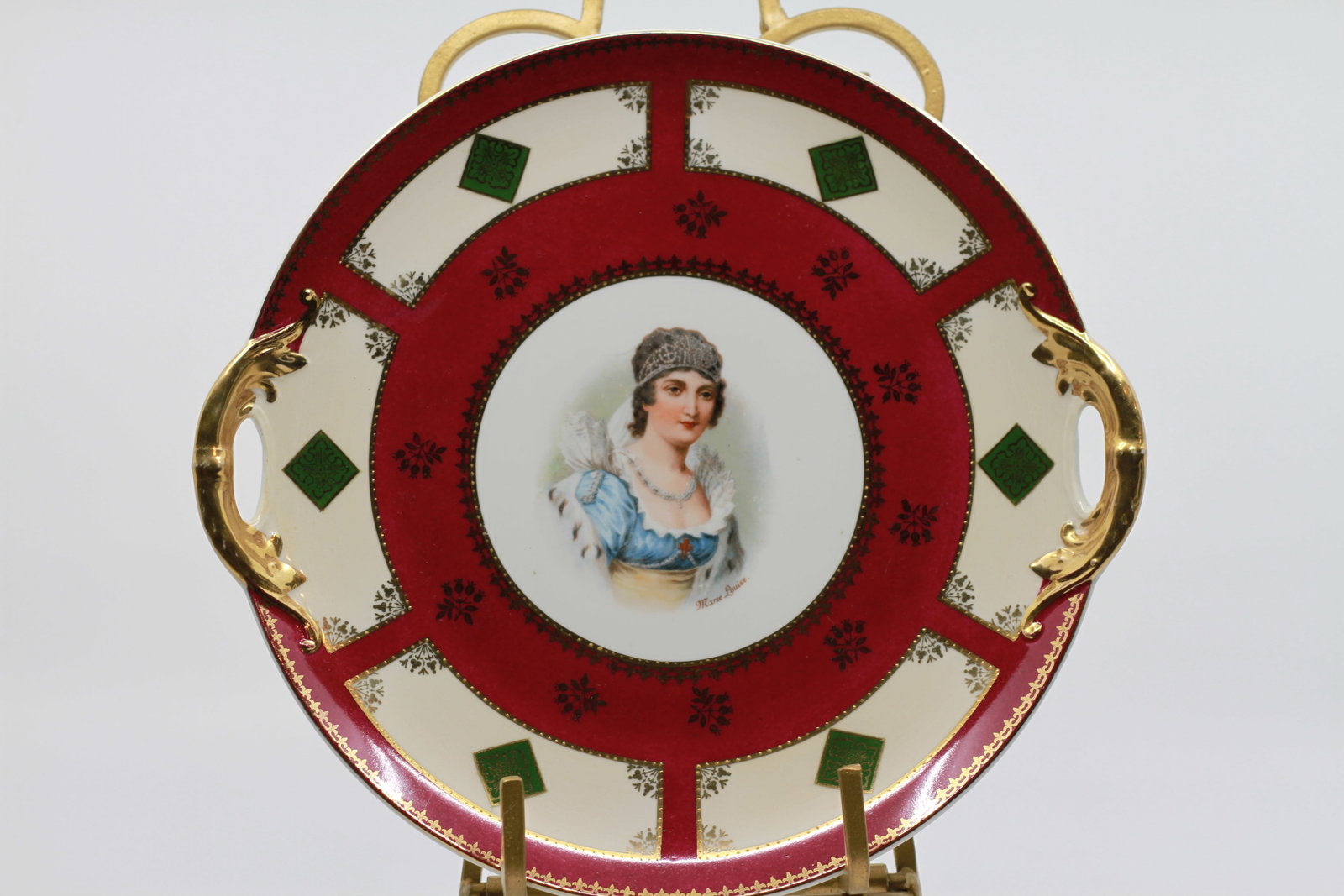 Antique Austrian Porcelain Portrait Plate of Marie Louise (1 of 4)