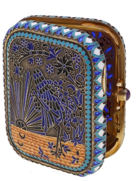 RUSSIAN SILVER & PLIQUE A JOUR CIGARETTE CASE (1 of 7)