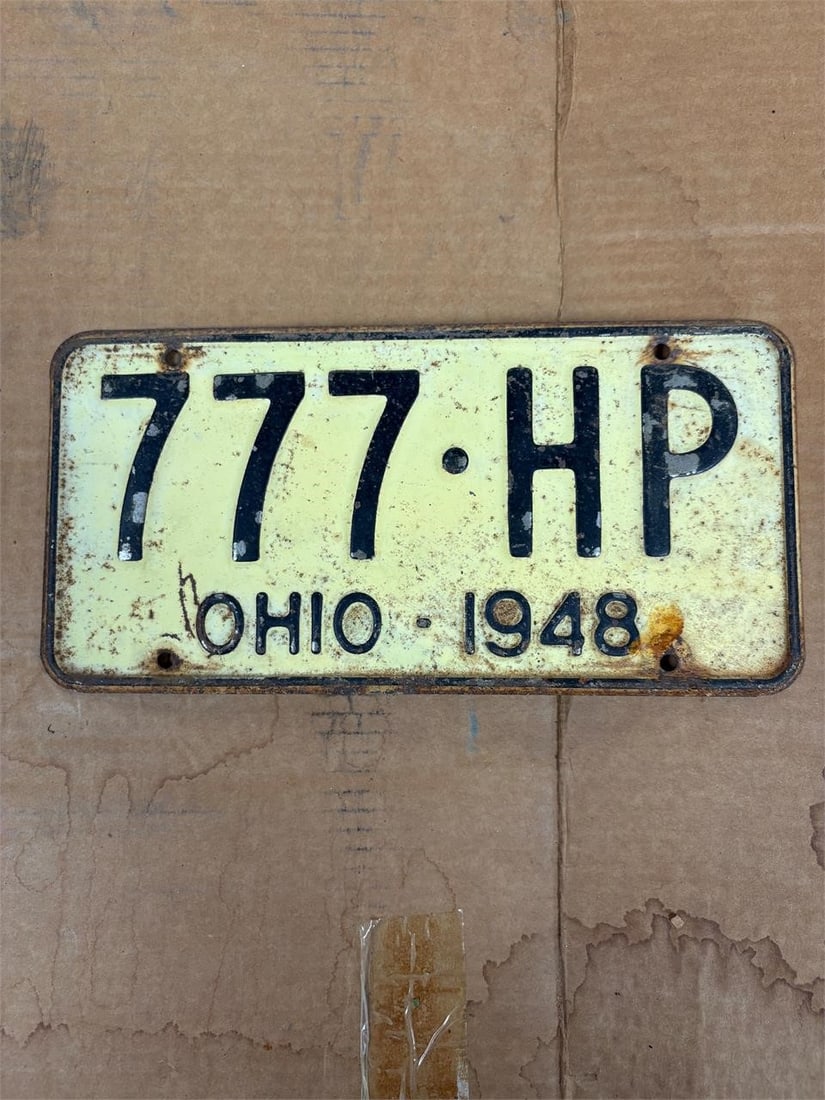 Ohio 1948 Single License Plate: x
